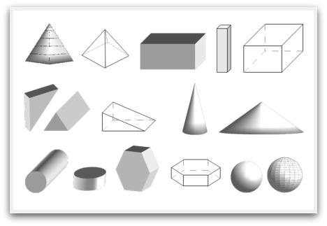 3D geometric shapes, 3D shapes