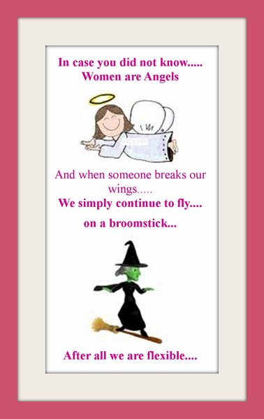 Picture jokes, Angel, broomstick, email joke picture, funny joke picture, really funny picture jokes