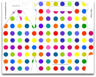 party box, favor box, gift box, polka dots, free printable, birthday party decoration