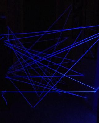 White Yarn With Black Light Laser Maze
