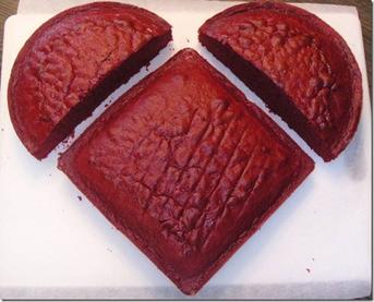fun homemade heart shaped cake made with a circle and a square fun homemade heart shaped cake made with a circle and a square