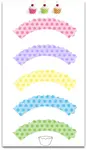 Very sweet printable polka dot cupcake wrappers with a cute easy to cut trim. Pink, Blue, Green, Purple and Yellow polka dots. Easy "How to make" tutorial included, can fit all cupcakes.  