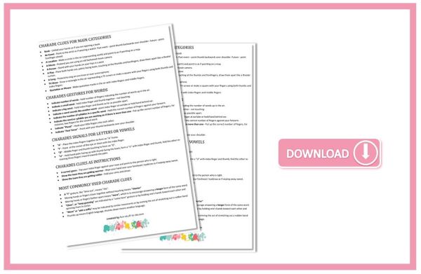 Charades-Clues-Printable