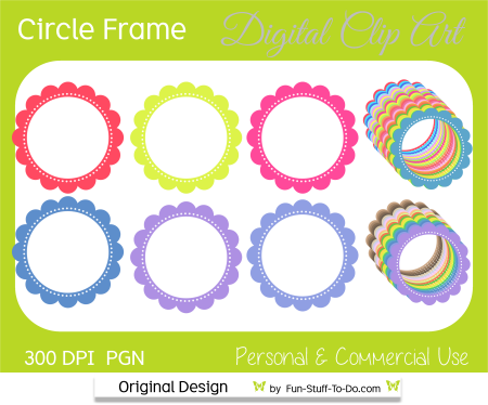 scalloped circle frames png