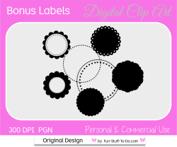 free round circle label bonus