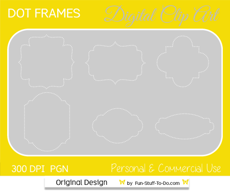 digital dot frames and labels png