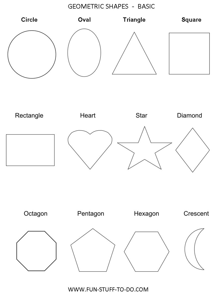 stavelse videnskabsmand fossil Geometric Shapes Worksheets | Free To Print