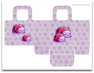 favor bag, gift bag, goodie bag, party bag, purple bag, floral party bag, birthday party decoration, ladybug, flower