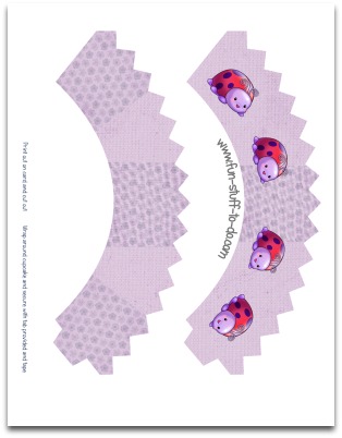 cupcake sleeves, cupcake holders, cupcake wrappers, lady bug cupcake sleeves, floral cupcake sleeves, purple cupcake sleeves