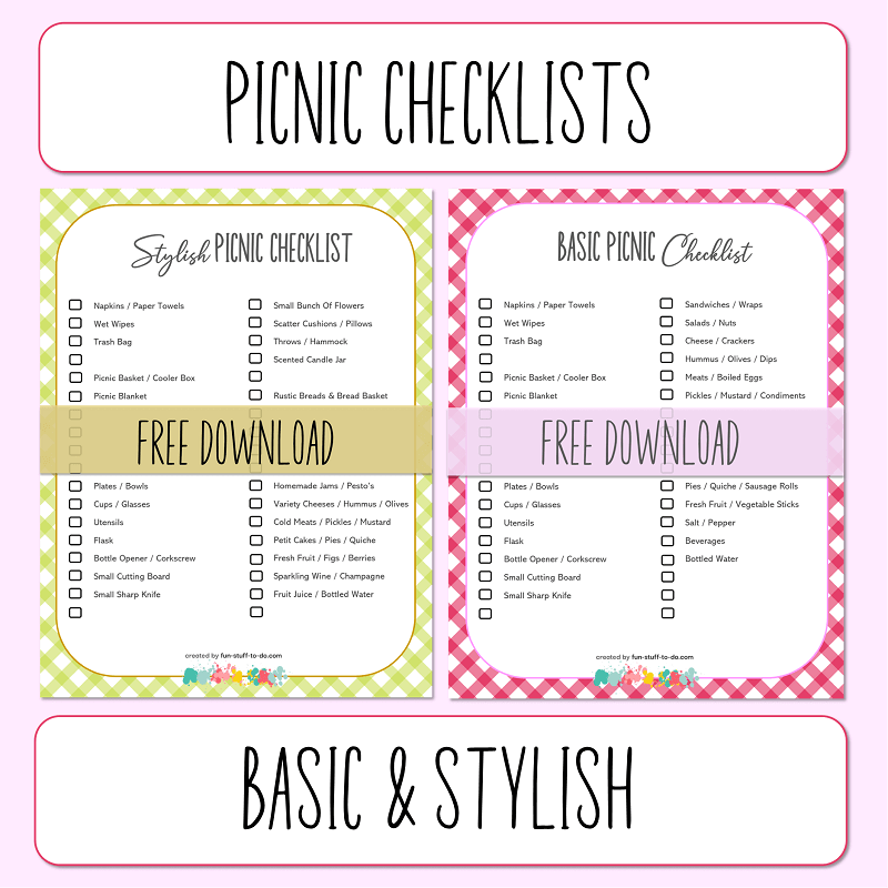 Basic and Stylish Picnic Checklist