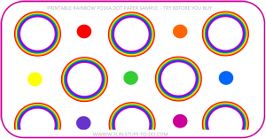 rainbow polka dots