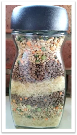 A jar of hope is a dry ingredient nutritious meal placed in a clean, empty coffee jar, with simple to prepare instructions, to help feed families of 4 in need during food shortages.