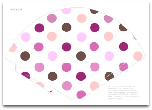 printable pink polka dot party hat