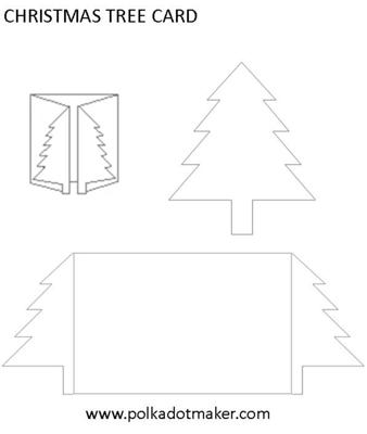 Christmas Tree Card Template Set