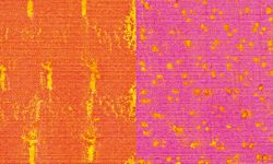 Textured paper example using wax resist method with grater