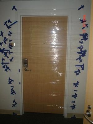 Plastic Wrap Door Frame Prank