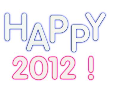 Happy 2012 Glow Words