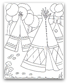 free tent coloring page