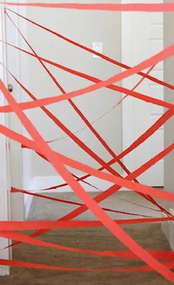 String Laser Maze Game Setup With Streamers