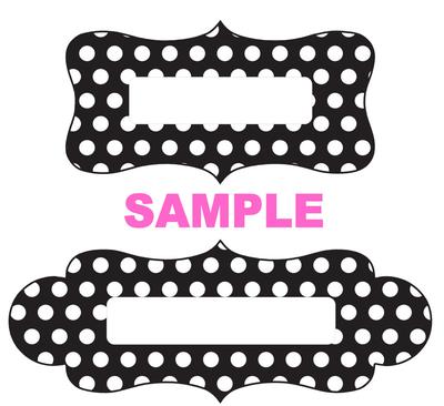 Label Sample - Black White Dots