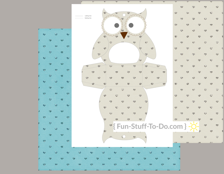 Owl box transparent craft overlay pattern template with individual parts