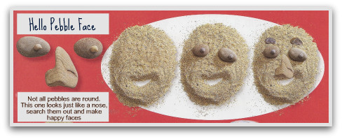 sand faces, pebble crafts, pebble face, easy craft, easy crafts for kids, make fun stuff, make fun things
