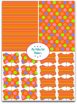 orange polka dots
