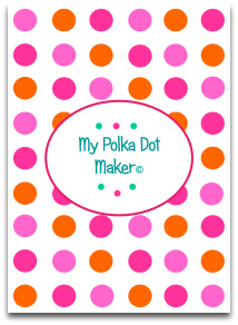polka dots, candy, orange, pink