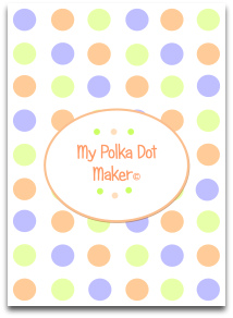 polka dots, pastel, blue, purple, peach, green