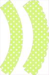 Green Polka Dot Cupcake Wrappers