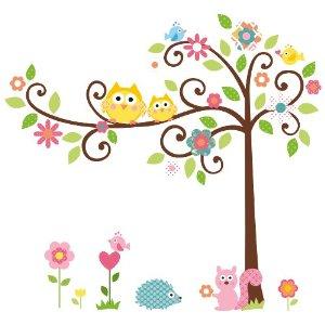 Owl in Tree Wall Decal