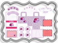 free, party, decorations, supplies, ideas, 1st, birthday, party, pack, party kit, ideas, birthday, decorating, kids, fun, cupcake, printable, free, pink, purple, red, silver