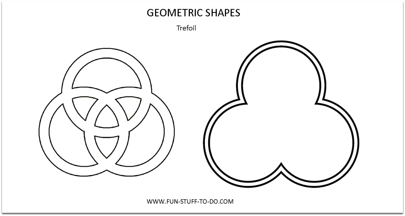 Geometric Shapes Trefoil Outline