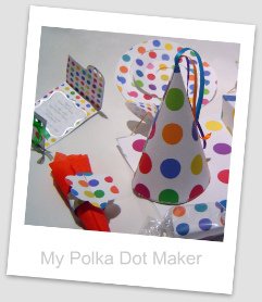 polka dot, party decorations, Invitation, party hat, dangler, candy wrapper