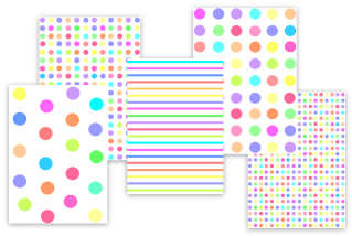 mixed candy color polka dots