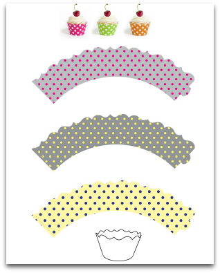 Cupcake wrappers tiny polka dots