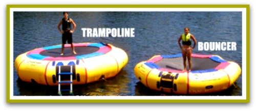 water trampoline water bouncer difference