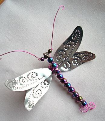 Soda Can and Beads Dragonfly