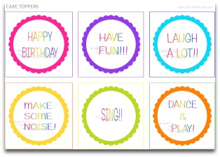 cake toppers, candy color cake toppers, free labels, free tags, birthday party decoration, party decorating ideas, theme party decorations, kids birthday party supplies, free party decorations