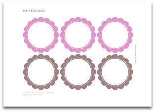 pink labels, chocolate brown labels