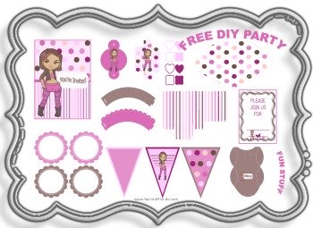 party kit, party pack, printable party, free party, party decorations, birthday party themes, theme party decorations, girls party, party ideas for girls, free printable birthday