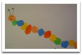 thumbprint caterpillar, easy art, easy crafts