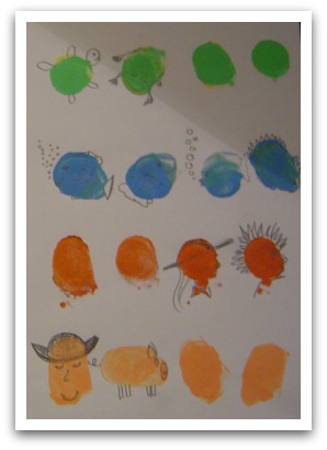 Thumbprint images, thumbprint art, fingerpaint