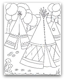 free tent coloring page