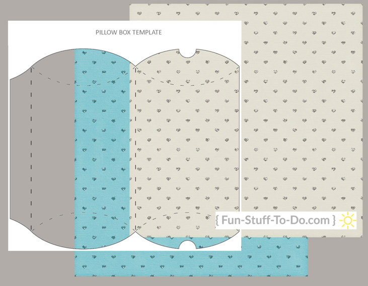 pillow box transparent craft overlay template png pdf