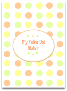 polka dots, pastel, orange, yellow, green 