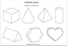 3 dimensional shapes outlines