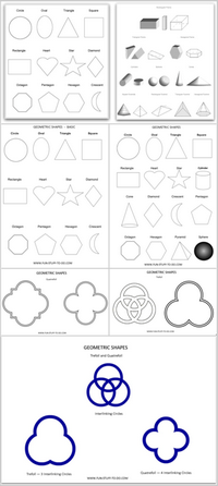 2D-3D geometric shapes worksheets free print