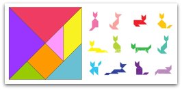 tangram shapes, travel games, make toys